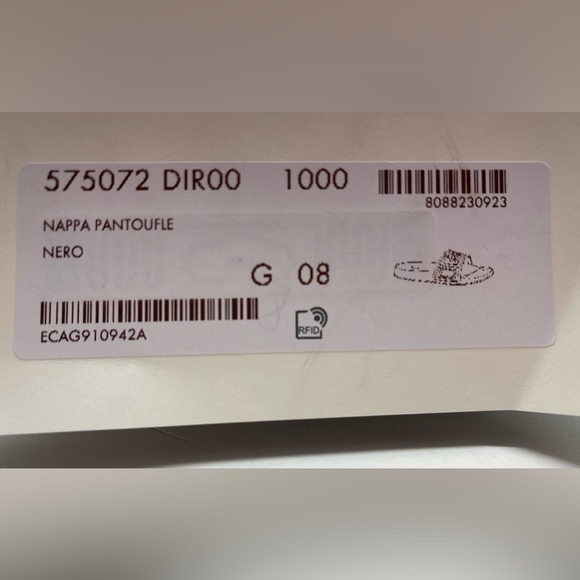 Gucci Logo Black Leather Men’s Pool Slides - Picture 11 of 15